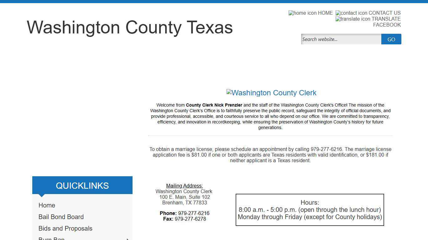 Washington County, Texas